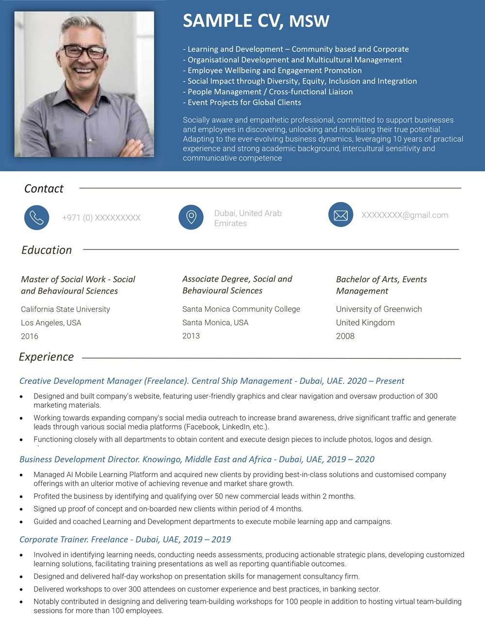 ATS Compliant CV sample — Sample A18