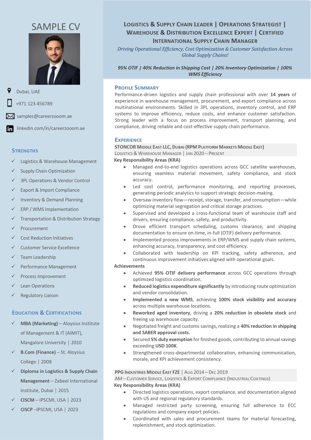 ATS Compliant CV sample — Sample 140