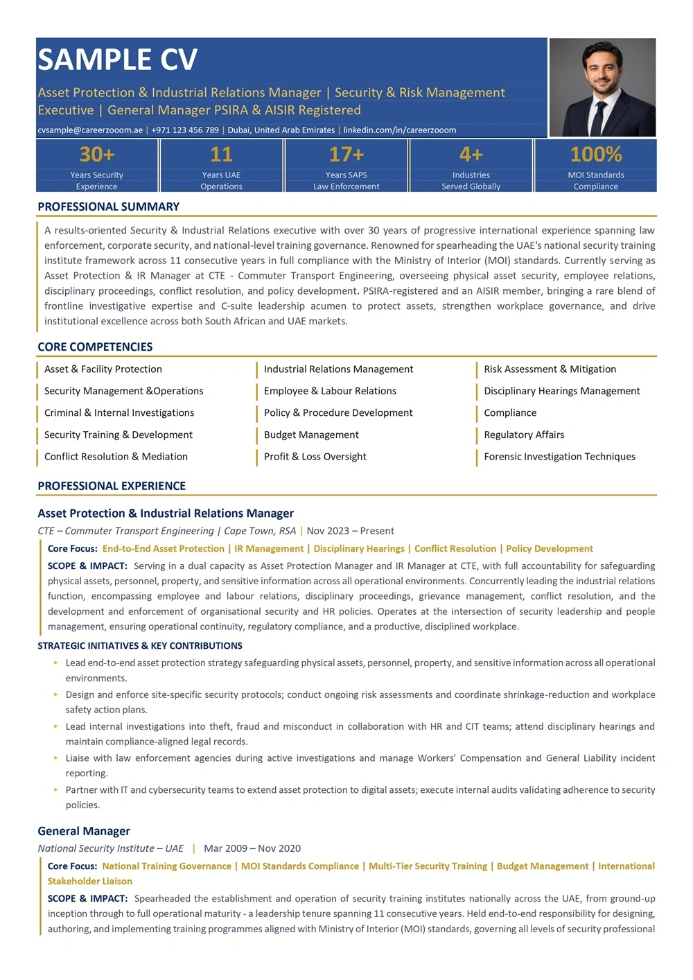 ATS Compliant CV sample — Sample 2