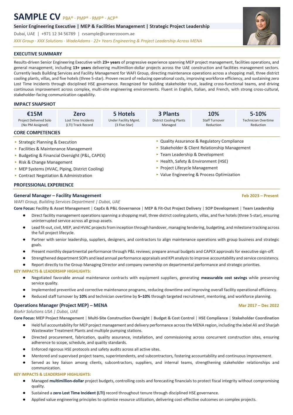 ATS Compliant CV sample — Sample 5