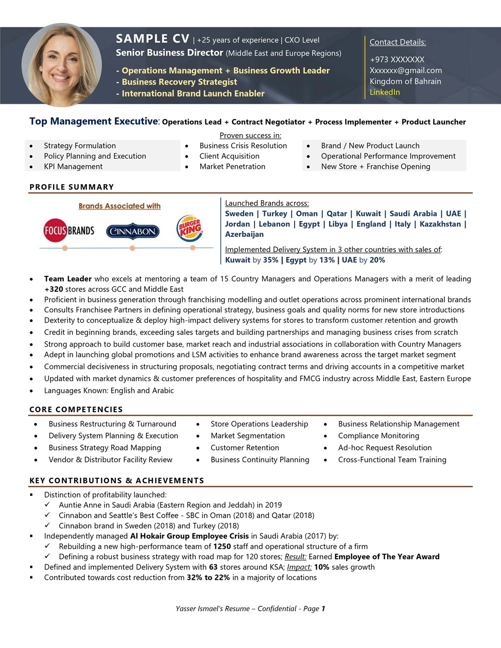 ATS Compliant CV sample — Sample 20