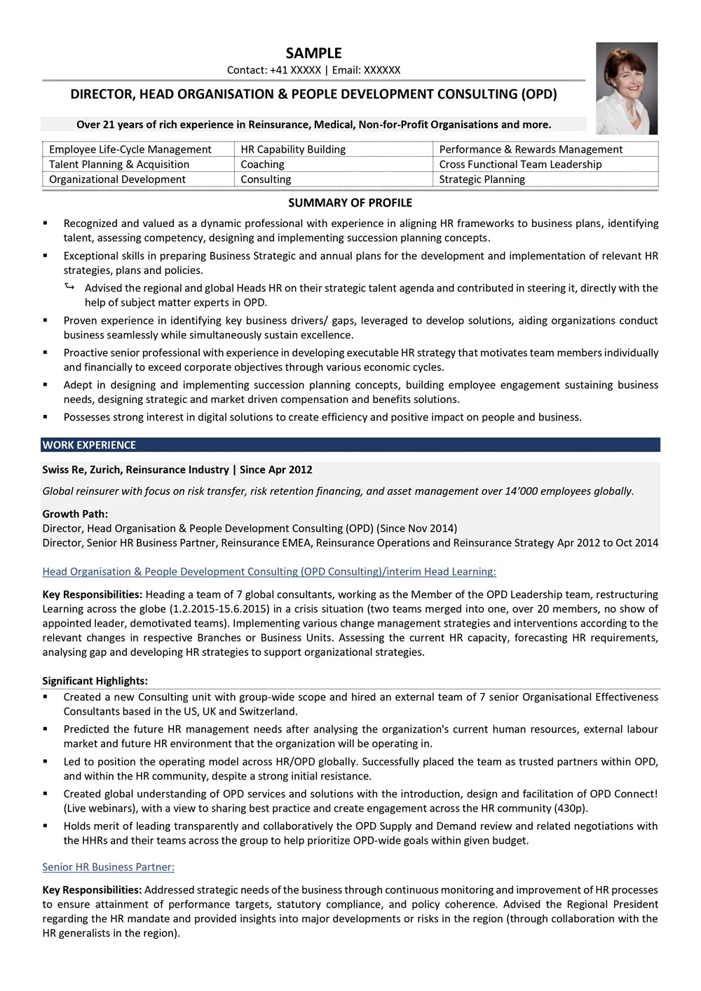 ATS Compliant CV sample — Sample 189