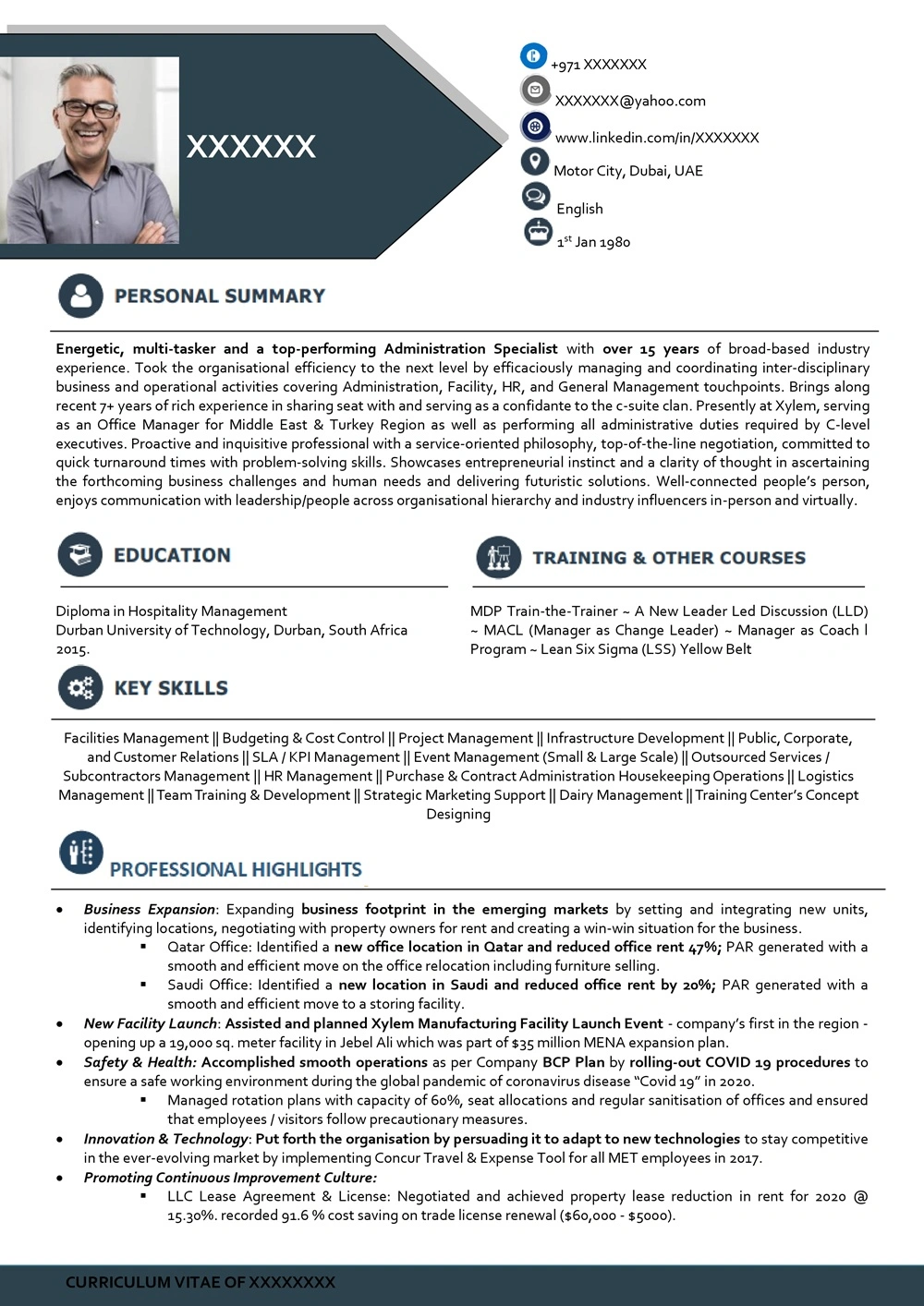 ATS Compliant CV sample — Sample A16